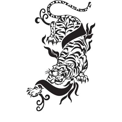 Tiger Design Water Transfer Temporary Tattoo(fake Tattoo) Stickers NO.11618
